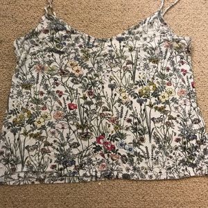 H&M Floral Line Work Tank Top